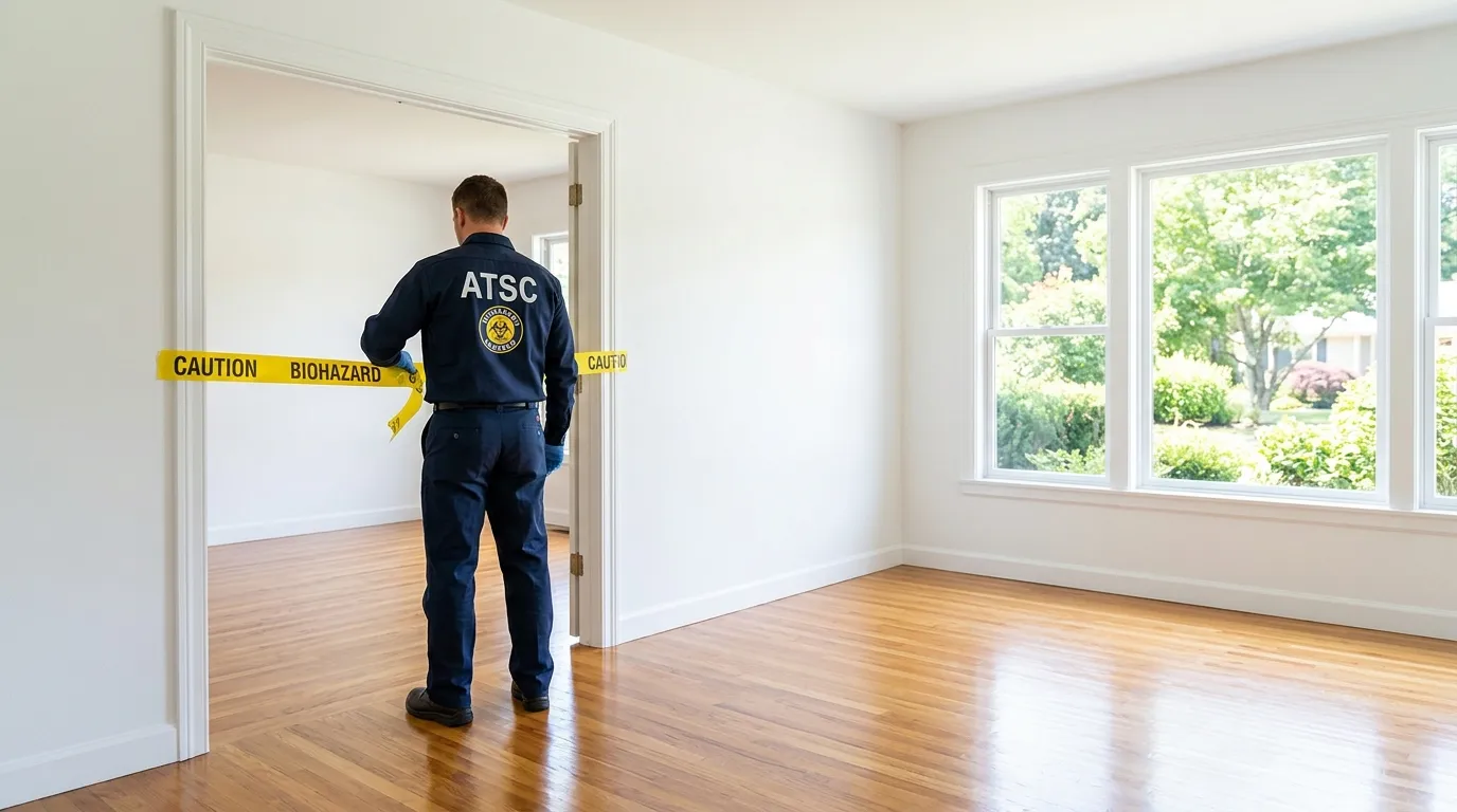 Certified biohazard cleanup crew performing Decomposition Cleanup in Saint Matthews